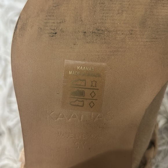 KAANAS Turin Beige Suede Pointed Toe Braided Mule Loafers size 9 - Picture 2 of 7